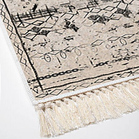 Dekoreko Kaymaz Taban Djt Mutfak Halısı Star Pamuk Saçaklı İskandinav M5141