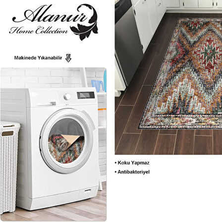 Dekoreko Kaymaz Taban Djt Mutfak Halısı Yıldız Deri İskandinav F5003