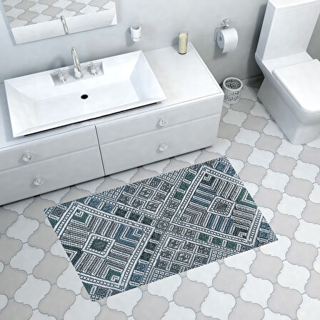 Dekoreko Kaymaz Taban Djt Banyo Halısı Star Pamuk Modern 2029