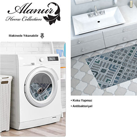 Dekoreko Kaymaz Taban Djt Banyo Halısı Star Pamuk Modern 2029