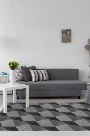 Kaymaz Dijital Mutfak & Salon Halı Star Pamuk Saçaklı Geometrik E5010