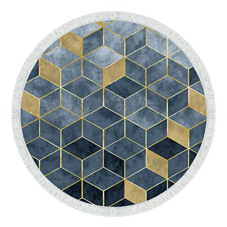 Dekoreko Kaymaz Taban Djt Mutfak Halısı Trend Saçaklı Yuvarlak İskandinav 2146M