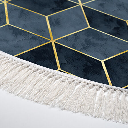 Dekoreko Kaymaz Taban Djt Mutfak Halısı Trend Saçaklı Yuvarlak İskandinav 2146M