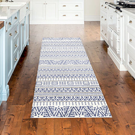 Dekoreko Kaymaz Taban Djt Mutfak Halısı Star Pamuk İskandinav F5082