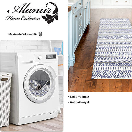 Dekoreko Kaymaz Taban Djt Mutfak Halısı Star Pamuk İskandinav F5082