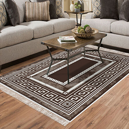 Dekoreko Kaymaz Taban Djt Salon Halısı Star Pamuk Saçaklı Modern 651M