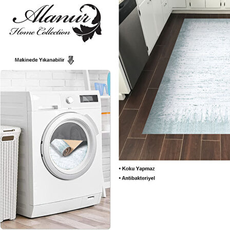 Dekoreko Kaymaz Taban Djt Mutfak Halısı Yıldız Deri Modern 1342