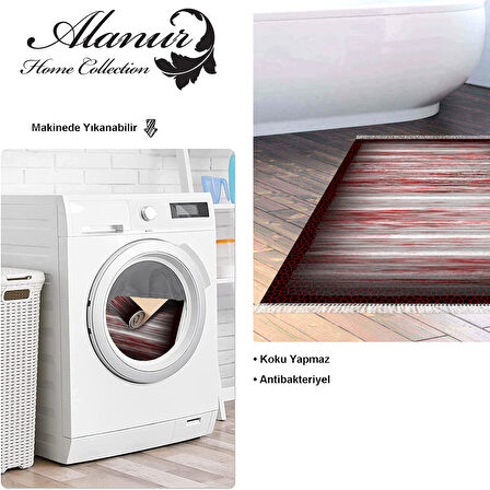 Dekoreko Kaymaz Taban Djt Banyo Halısı Yıldız Deri Saçaklı Modern 1693