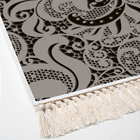 Dekoreko Kaymaz Taban Djt Mutfak Halısı Star Pamuk Saçaklı Modern Mu145