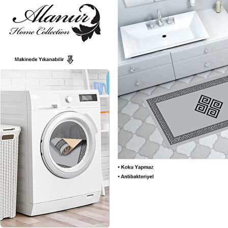 Dekoreko Kaymaz Taban Djt Banyo Halısı Yıldız Deri Modern 656M