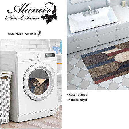 Dekoreko Kaymaz Taban Djt Banyo Halısı Yıldız Deri Modern S6505