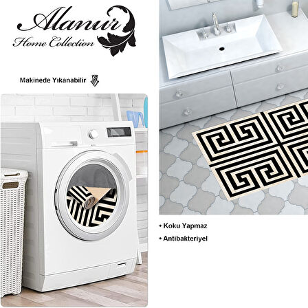 Dekoreko Kaymaz Taban Djt Banyo Halısı Yıldız Deri Modern 658M