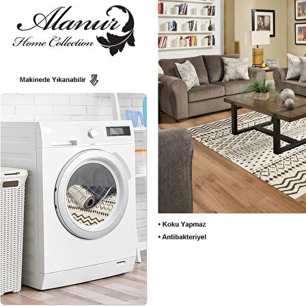 Dekoreko Kaymaz Taban Djt Salon Halısı Star Pamuk İskandinav F5086