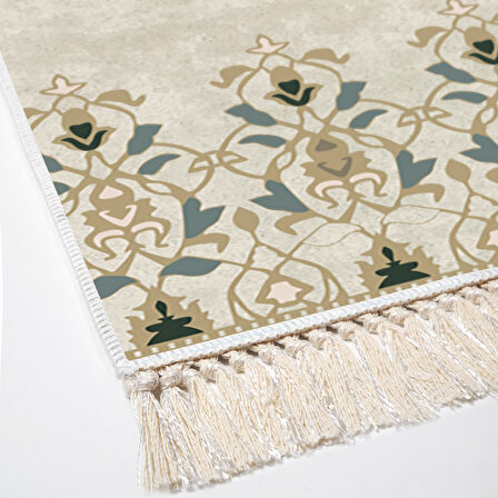 Dekoreko Kaymaz Taban Djt Salon Halısı Yıldız Deri Saçaklı Modern 1491