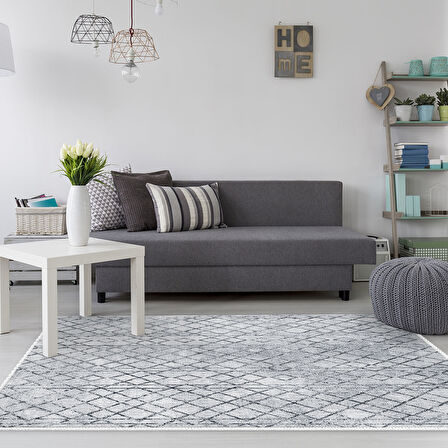 Dekoreko Kaymaz Taban Djt Salon Halısı Yıldız Deri İskandinav F5079