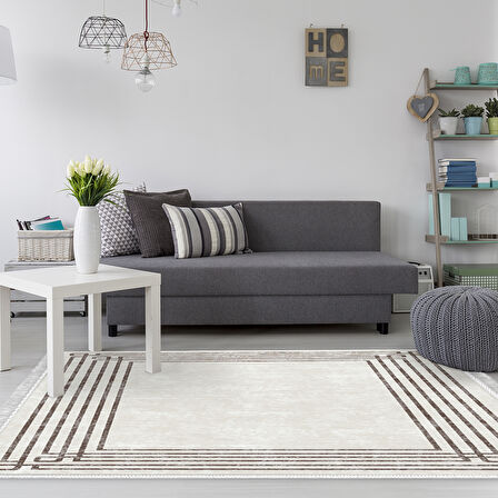 Dekoreko Kaymaz Taban Djt Salon Halısı Star Pamuk Saçaklı Modern M5142