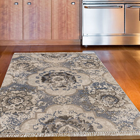 Dekoreko Kaymaz Taban Djt Mutfak Halısı Star Pamuk Saçaklı Modern 1903M