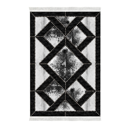 Dekoreko Kaymaz Taban Djt Mutfak Halısı Yıldız Deri Saçaklı Modern 722