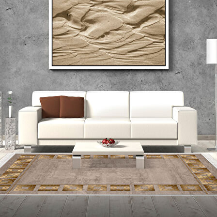 Dekoreko Kaymaz Taban Djt Salon Halısı Star Pamuk Saçaklı Modern 691M