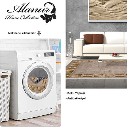 Dekoreko Kaymaz Taban Djt Salon Halısı Star Pamuk Saçaklı Modern 691M