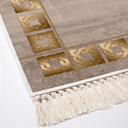 Dekoreko Kaymaz Taban Djt Salon Halısı Star Pamuk Saçaklı Modern 691M