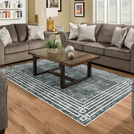 Dekoreko Kaymaz Taban Djt Salon Halısı Yıldız Deri Modern M5142