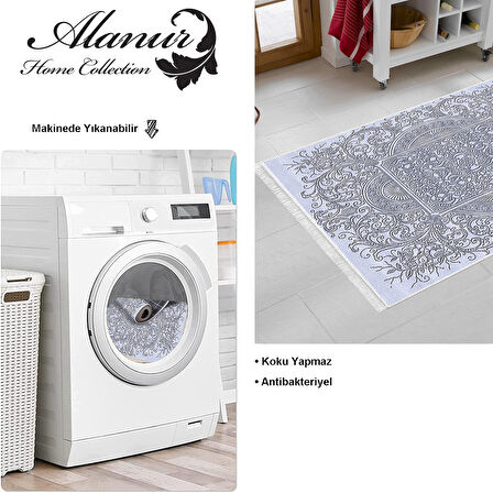 Dekoreko Kaymaz Taban Djt Mutfak Halısı Star Pamuk Saçaklı Modern 1488