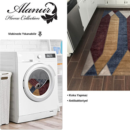 Dekoreko Kaymaz Taban Djt Mutfak Halısı Star Pamuk Modern S6506