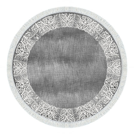 Dekoreko Kaymaz Taban Djt Mutfak Halısı Star Pamuk Saçaklı Yuvarlak Modern 1460