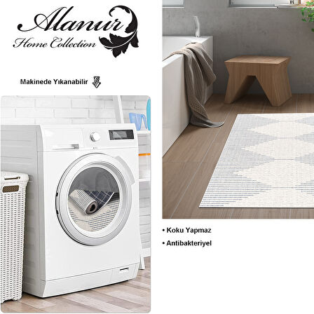 Dekoreko Kaymaz Taban Djt Banyo Halısı Star Pamuk İskandinav F5085