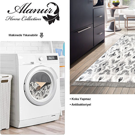 Dekoreko Kaymaz Taban Djt Mutfak Halısı Yıldız Deri Saçaklı İskandinav F5136