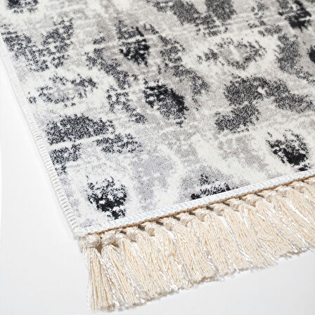 Dekoreko Kaymaz Taban Djt Mutfak Halısı Yıldız Deri Saçaklı İskandinav F5136