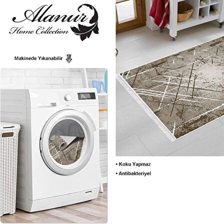 Dekoreko Kaymaz Taban Djt Mutfak Halısı Trend Saçaklı Modern M5003