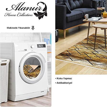 Dekoreko Kaymaz Taban Djt Salon Halısı Yıldız Deri Modern M5006