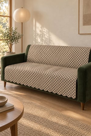 Çok Amaçlı Kadife Koltuk Örtüsü Kaymaz Süngerli 165x215 cm Modern Bohem Çekyat Şalı Piknik Masa Örtüsü ALK4