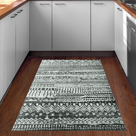 Dekoreko Kaymaz Taban Djt Mutfak Halısı Star Pamuk İskandinav F5080