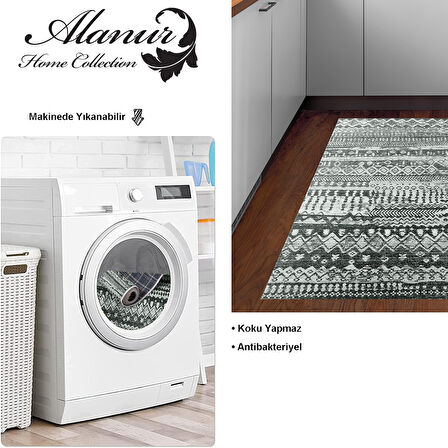 Dekoreko Kaymaz Taban Djt Mutfak Halısı Star Pamuk İskandinav F5080