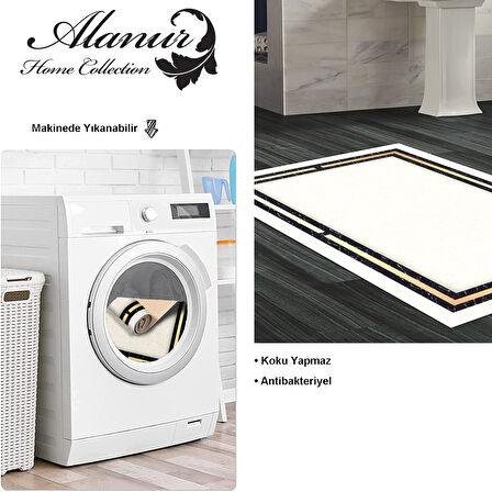 Dekoreko Kaymaz Taban Djt Banyo Halısı Yıldız Deri Modern F5006