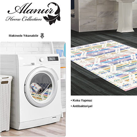 Dekoreko Kaymaz Taban Djt Banyo Halısı Star Pamuk İskandinav F5014