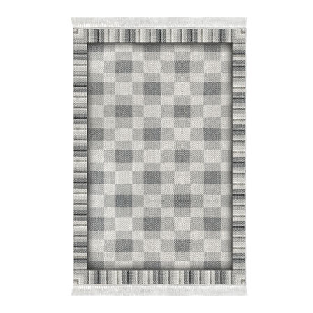 Dekoreko Kaymaz Taban Djt Mutfak Halısı Yıldız Deri Saçaklı Modern 1913