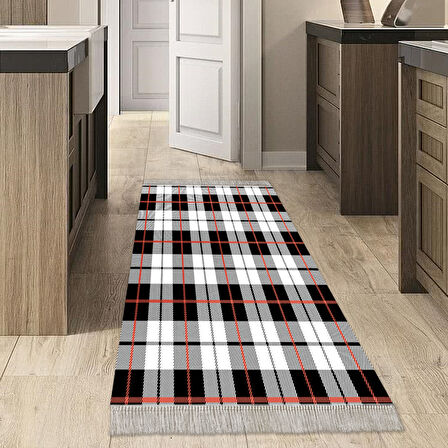 Dekoreko Kaymaz Taban Djt Mutfak Halısı Star Pamuk Saçaklı Modern 750