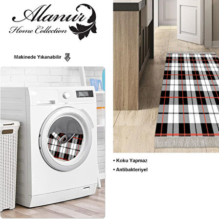 Dekoreko Kaymaz Taban Djt Mutfak Halısı Star Pamuk Saçaklı Modern 750