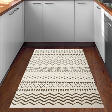 Dekoreko Kaymaz Taban Djt Mutfak Halısı Star Pamuk İskandinav F5086