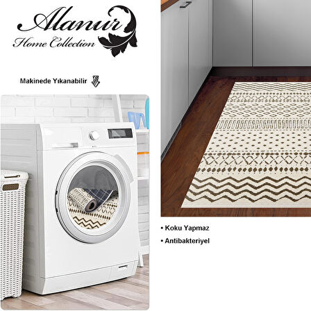 Dekoreko Kaymaz Taban Djt Mutfak Halısı Star Pamuk İskandinav F5086