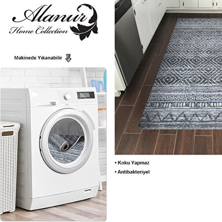 Dekoreko Kaymaz Taban Djt Mutfak Halısı Star Pamuk İskandinav F5087