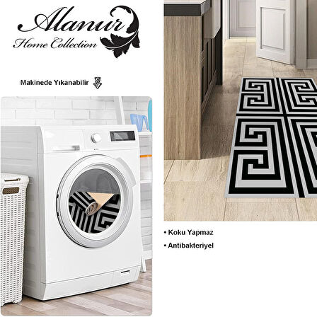 Dekoreko Kaymaz Taban Djt Mutfak Halısı Yıldız Deri Modern 658M