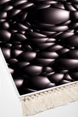 Kaymaz Dijital Mutfak & Salon Halı Trend Saçaklı Geometrik E5009