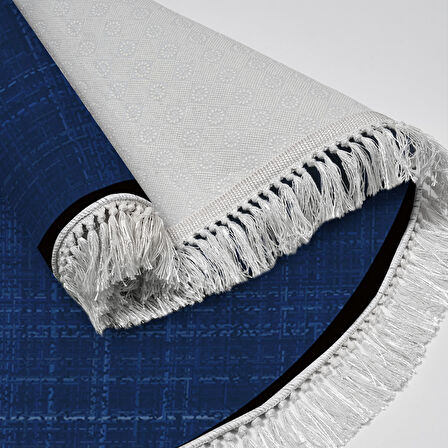 Alanur Home Kaymaz Taban Djt Banyo Mutfak Salon Halı  Trend Saçaklı Yuvarlak Dokuma Desen E5007