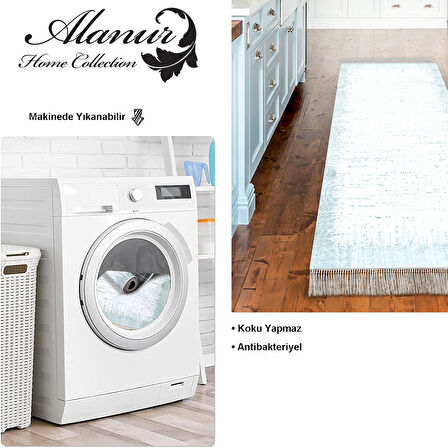 Dekoreko Kaymaz Taban Djt Mutfak Halısı Star Pamuk Saçaklı Modern 1342