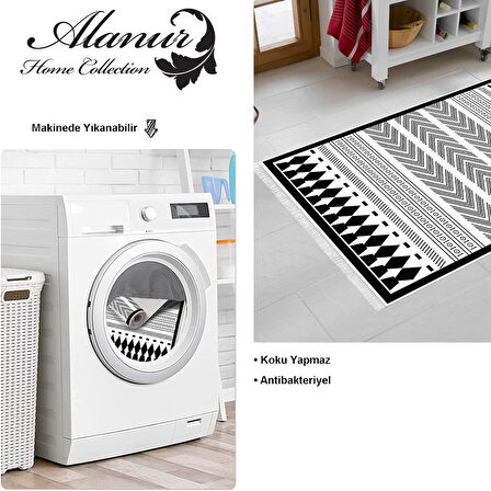 Dekoreko Kaymaz Taban Djt Mutfak Halısı Trend Saçaklı İskandinav M1273